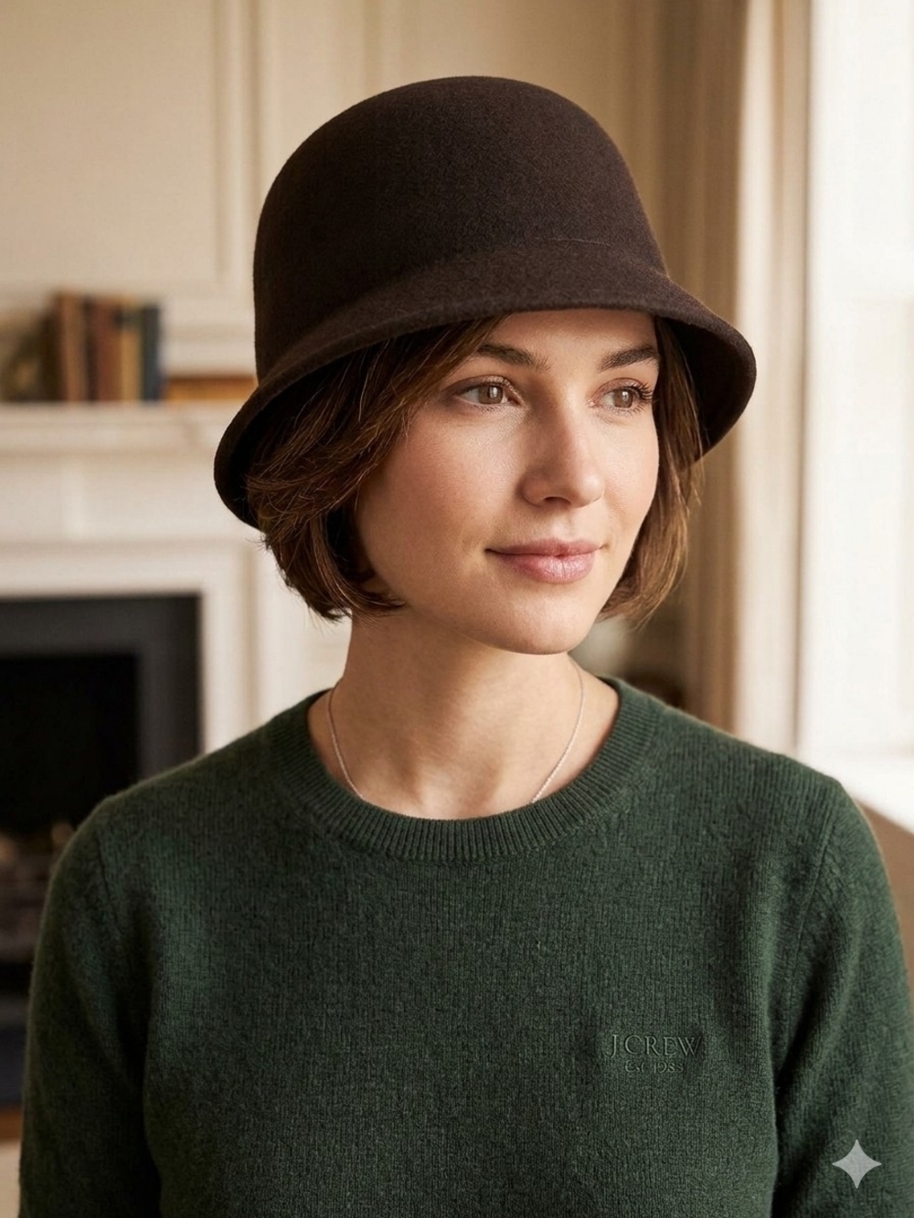 J. Crew Womens Chocolate Brown Wool Felt Cloche Hat One Size Made In Italy